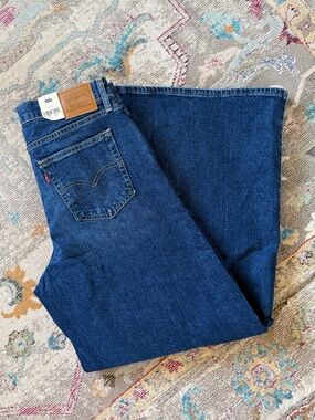 Levi's 👖 Premium 728 High Rise Wide Leg Woodstock Dark Wash NWT